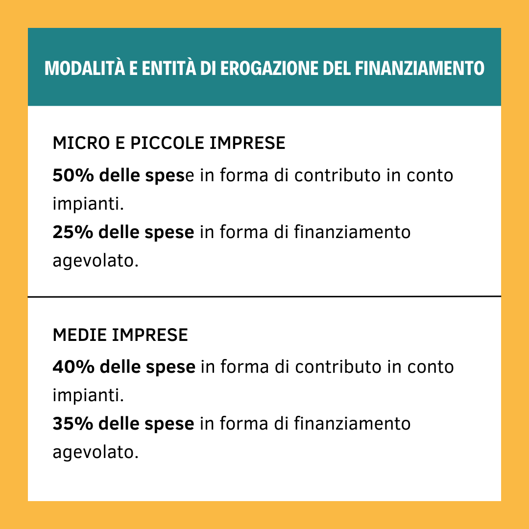 Modalità e l’entità di erogazione del finanziamento
